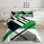 Green And Gray Geometric Quilt Set Black White Triangle Queen Multi 08. Fixed Price $28.45.