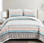 Lush Decor Hygge Geometric Cotton Reversible Quilt Bedding Set, Full/queen 3PCS. Fixed Price $35.95.