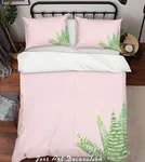3D Simple Green Aloe Vera Pink Quilt Cover Set Duvet Bedding Pillowcases. Fixed Price $109.99.