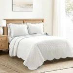 Coastal Chic Scalloped Edge Reversible Quilt 3 Piece Set. Fixed Price $165.99.