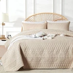 Full/queen Size Quilt Bedding Set,beige Lightweight Microfiber Soft Bedspread,mo. Fixed Price $44.99.