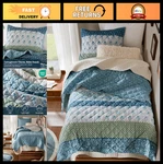 Lightweight Twin Xl Quilt Set, Reversible Botanical Coverlet, Soft Microfiber. Fixed Price $79.99.