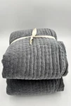 Pottery Barn Velvet Scallop Edge Reversible Quilt F/q Stormy Blue Read. Fixed Price $135.55.
