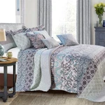 King 9 Piece Reversible Bedspread Set Printed Striped Floral Quilt Bedding. Fixed Price $96.79.