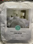 Martha Stewart White Goose Feather & Down Comforter 106" X 90" King New. Fixed Price $130.00.
