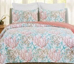 Oceanaire Seafoam Queen Or Full Size Reversible Quilt Bedspread. Fixed Price $150.00.