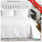 White Quilt Queen Size - Modern Damask Summer Bedspread Set. Fixed Price $68.33.