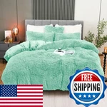Bleum Cade Fluffy Plush Duvet Cover Set Queen Size Luxury Ultra Soft Velvet. Fixed Price $65.16.