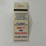 Four And Spring Service East Omaha Ne Vintage Matchbook Cover TMB26-4. Fixed Price $13.50.