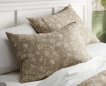 2 Threshold Standard Floral Voile Lofty Quilted Pillow Shams Beige Nwt. Fixed Price $45.00.