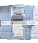 Lillian August Blue King Reversible Quilt Set 104 X90. Fixed Price $149.00.
