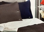 Lacoste Pewter Grey Cable Stitch Quilted Coverlet And Pillow Sham Set 3PC. Fixed Price $149.95.