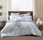 Swift Home 3 Piece Premium Crinkle Microfiber Duvet Set White Full Queen. Fixed Price $49.95.