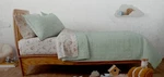 Pillowfort Box Stitch Mint Green Full / Queen Quilt Nip. Fixed Price $75.65.