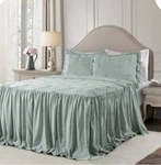 Lush Decor Ravello Pintuck Ruffle Skirt Bedspread Vintage Chic Farmhouse Style. Fixed Price $155.50.