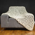 Delray Chunky Cable Knit Throw Blanket Cottage Hand Chair Sofa Bedford. Fixed Price $120.25.
