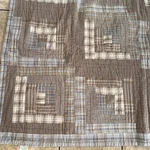 Woolrich Heavy Denim Blue Brown Plaid Patchwork Quilt Cabin 82X58 Cottage Euc. Fixed Price $55.24.