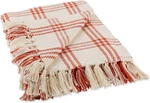 Modern Farmhouse Plaid Collection Cotton Fringe Throw Blanket, 50X60, White/vint. Fixed Price $39.99.