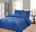 3PC Bed Set Solid Stippling Stitch Modern Quilt Wiyh Embroidery Butterflies New. Fixed Price $42.00.