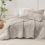 Oversized King Bedspread 120"X120",LINEN Colored Leaves Pattern Stitching Califo. Fixed Price $168.44.