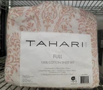 Tahari Home 4-PIECE Cotton Flannel Full Sheet Set Damask Blush. Fixed Price $68.99.
