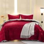 Bov 3-PIECE Reversible Velvet Bedspread Full Size Quilt Set Ultra-soft. Fixed Price $79.63.