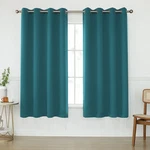 Keqiaosuocai Teal Blackout Curtains 63 Inch Length For Bedroom - Grommet Da. Fixed Price $59.06.