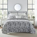 Laura Ashley King Bedding Set Black White Elegant Cotton Quilt Shams. Fixed Price $111.90.