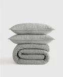 Nwt Quince European Linen Cotton Stitch Quilt Set Full Queen Mist Msrp $189.90. Fixed Price $109.99.