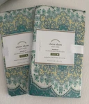Pottery Barn S/2 Claire Scarf Print Standard Pillow Shams Indian Aqua. Fixed Price $53.98.