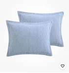 Tommy Bahama 2PC King Costa Sera Solid Quilt Sham Light Blue 100% Cotton. Fixed Price $35.00.