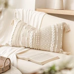 Blissblush Decorative Lumbar Pillow Cover 14X24, Cream White Boho Accent Throw. Fixed Price $60.04.
