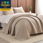 Oversized King Bedspread 128X120,LINEN Colored Lightweight Quilt Set 3PCS Soft M. Fixed Price $191.99.