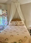 Full/queen Kids Coverlet Set. Rainbows. 4 Piece. Fixed Price $50.00.