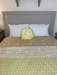 Dena Home Quilt W/ Flowers , Ruffle. Pillow Girls Room Cottages Floral Pink Yell. Fixed Price $45.08.