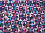Triangle Square Pink Black Pieced Not Quilted Back. Fixed Price $124.97.