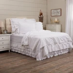 Serenity Soft White Ruffled Cotton Country Cottage Quilt Collection. Fixed Price $199.95.