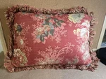 Vintage Soft Impressions Pink Floral Bolster Pillow With Fringe. Fixed Price $12.00.
