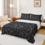 Erosebridal Adults Black Grey Damask Bedding Set Antique Victorian Baroque. Fixed Price $48.41.