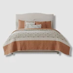 Madison Park Orange Reversible Stella Percale Quilt Set- King/california. Fixed Price $94.50.