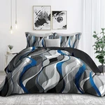 Weesire Classic Wave Pattern Bedding Quilt Queen Size Modern Grey Blue And White. Fixed Price $54.96.