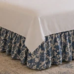 Vtg.ralph Lauren Tamarind Bird Queen Bed Skirt & Flat Sheet Blue White Porcelain. Fixed Price $117.60.