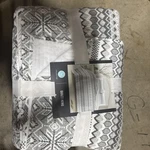 Martha Stewart Collection Fair Isle Quilted Reversible Flannel Quilt, King, Grey. Fixed Price $74.00.