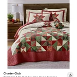 Charter Club Tinsel Tree King 2-PC Quilt Set Red/green/white Patchwork. Fixed Price $49.99.