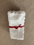 Peacock Alley White Matelasse 24 Square Pillow Shams Scalloped Portugal. Fixed Price $50.00.