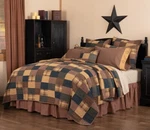 Hand Stitched Country Farmhouse Patchwork Quilt Red Blue Tan Patriotic. Fixed Price $198.95.