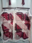 Vintage Pair Of Hand Quilted Log Cabin Pillow Cases Shams Multicolor Pinks. Fixed Price $18.99.