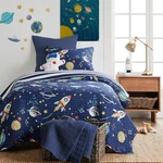 Levtex H2669 Blue Home Galaxy Quilt Set With 1 Sham Size Twin. Fixed Price $217.50.