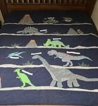 Pottery Barn Kids Quilt Dinosaur Applique Embroidered Full 86X86 Navy Multicolor. Fixed Price $94.05.