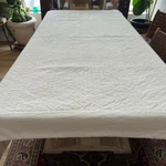 Pottery Barn Cream Velvet Channel Stitch Quilt 72"X 90". Fixed Price $88.00.